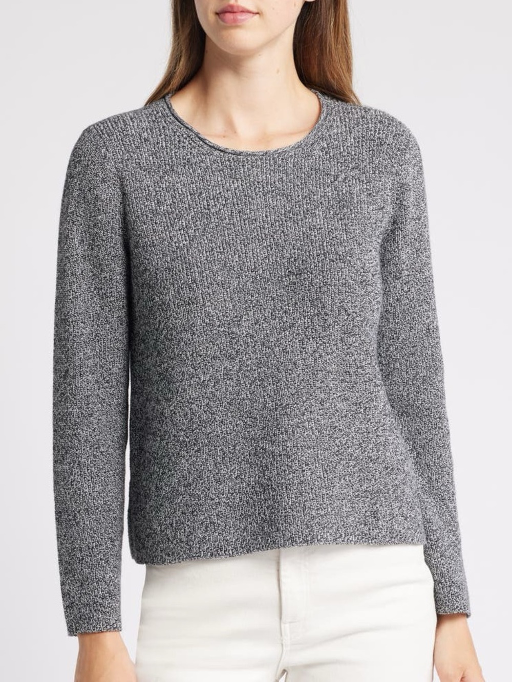 Eileen Fisher | Linen Knitted Crewneck Pullover Sweater